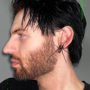 plastic spider as an earring (ORIGINAL!) | realistic giant house spider stud earrings | 1 pcs
