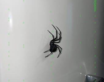 Plastik Spinne als Magnet | Realistische Schwarze Witwe | 1 Stk