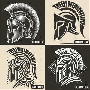 SPARTAN HELMET SVG | Vector Clipart for Cricut, Silhouette | Spartan Warrior Helmet Cut Files | Greek Art Laser Engraving | Clipart Bundle