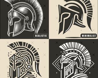 SPARTAN HELMET SVG | Vector Clipart for Cricut, Silhouette | Spartan Warrior Helmet Cut Files | Greek Art Laser Engraving | Clipart Bundle