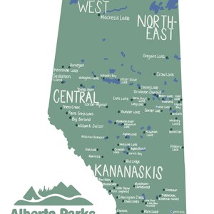 Kaart provinciale parken Alberta