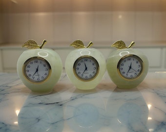 Onyx Apple Clock. Premium Quality Gift. Perfect Gift for Home or Office