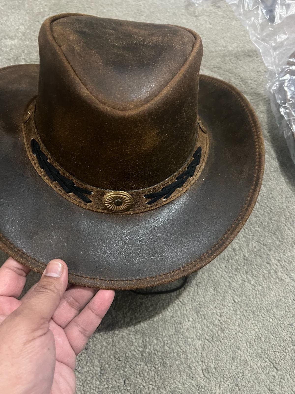 Cappello Da Cowboy Australiano Occidentale In Vera Pelle - Foto 10