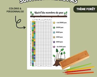Sprookjesachtige bullet journal-pagina's om af te drukken in het Frans / Pagina's voor bujo / Stappenteller / Gewoonte-tracker / Jaar in pixels