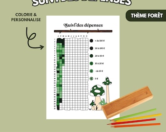 Afdrukbare Fairy Bullet Journal-pagina's in het Frans / Pagina's voor Bujo / Uitgaventracker / Geldtracker / Jaar in pixels