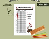 Pages de bullet journal féerique à imprimer en français / Pages pour bujo / Suivi cycle menstruel / Suivi règles / Année en pixels