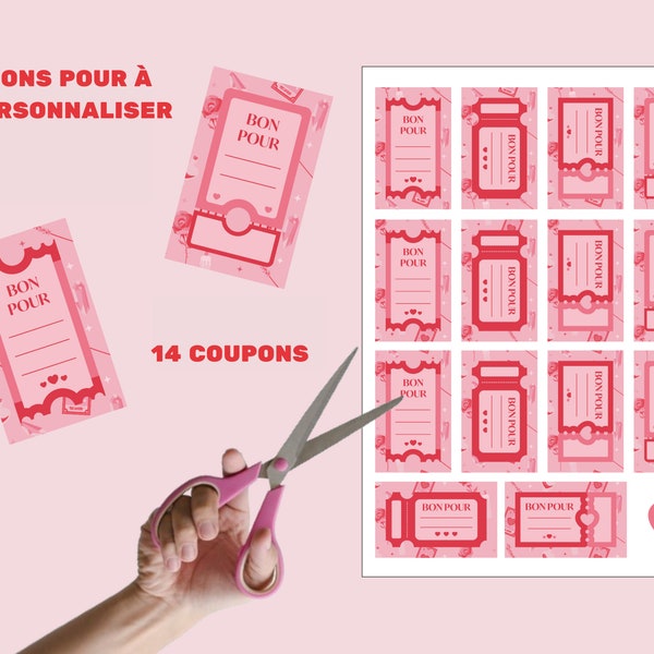 Bons pour à imprimer français / Coupons d'amour / bons à offrir / Idée cadeau / Saint Valentin / Anniversaire de couple / PDF UNIQUEMENT