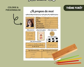 Omslagpagina voor bullet journal om te printen in het Frans / Over ons-pagina van een bullet journal / Printbare journalpagina