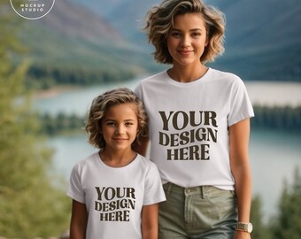 Muttertag T-Shirt Mockup: Bella Canvas 3001, Mama & Tochter (Digitaler Download)
