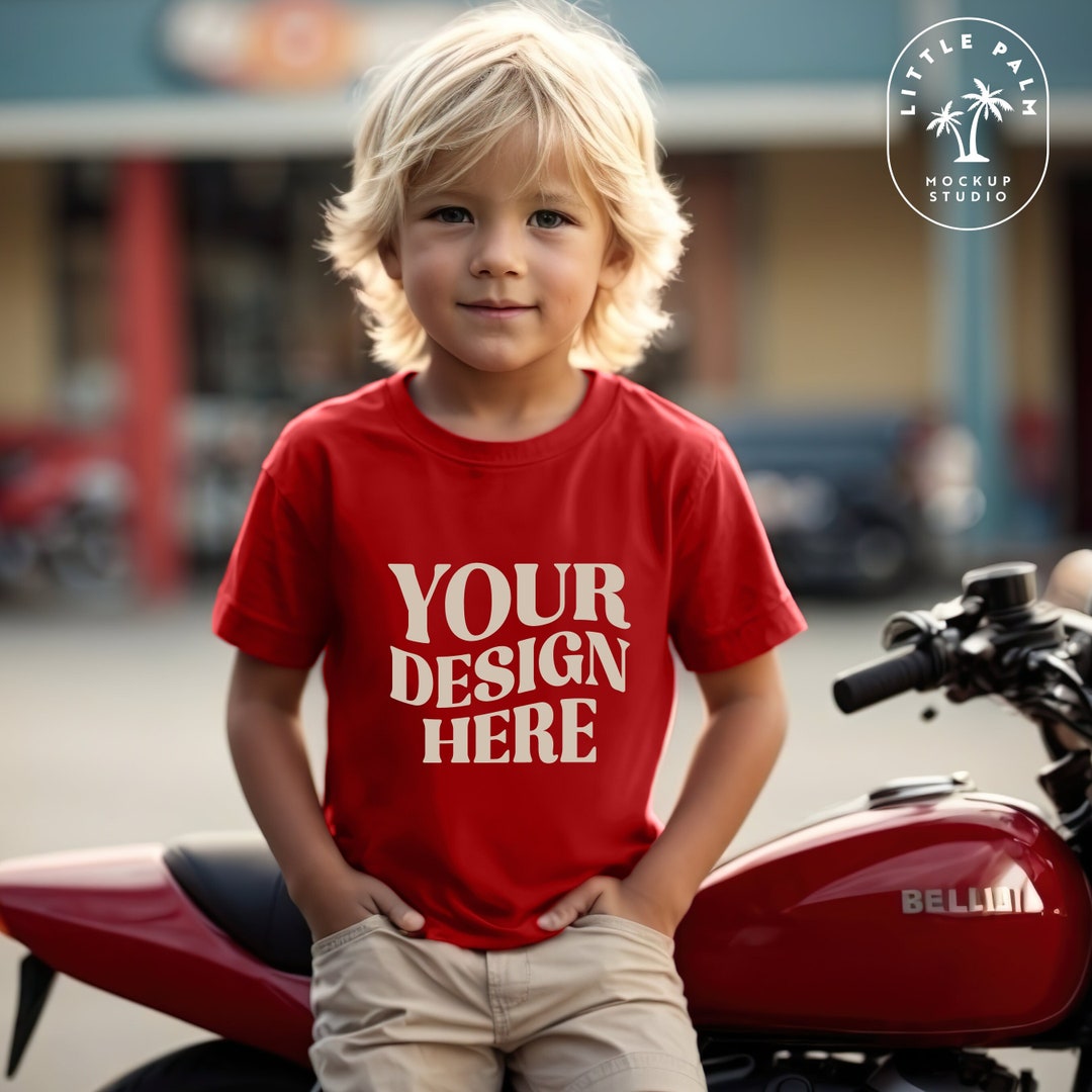 Kids Bella Canvas 3001T Red Tshirt Mockup Kids Shirt Mockup Cool Boys T