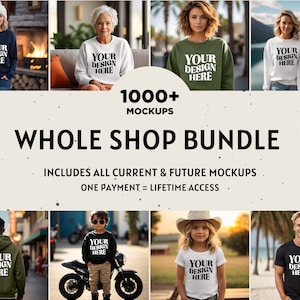 Whole Shop Mockup Bundle, Entire Shop Bundle, Full Access Shop Pass, Bella Canvas 3001 Bundle, Gildan 64000, Gildan 18000 Mockup Bundle Sale