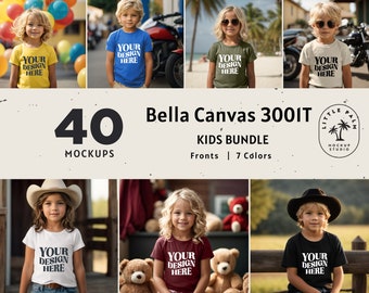 Kids Bella Canvas 3001 Tshirt Mockup Bundle Kids Mockup Outdoor Lifestyle Mockup  Boys and Girls Mockups Childrens Tshirt Bundle 3001T Mocks