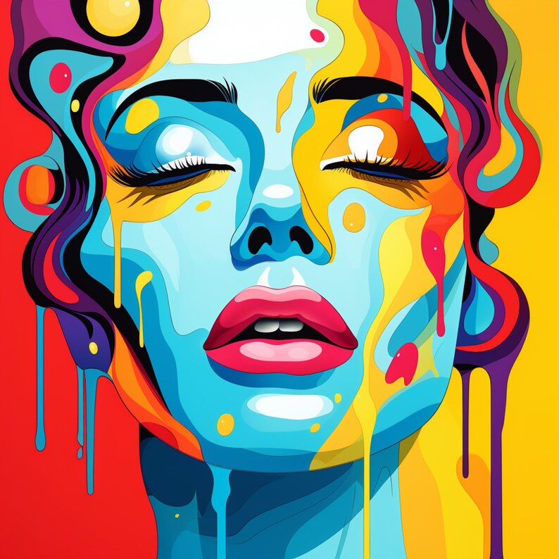 3 Bundle, Fluid Design, Pop Art Colors, Svg for Canvas, Png for Posters