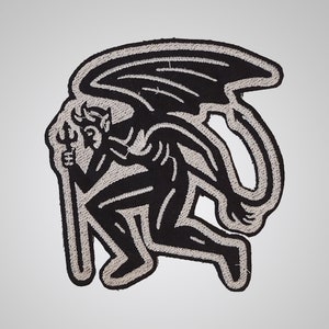Devil Embroidered Patch: Gothic Occult Iron-On Applique