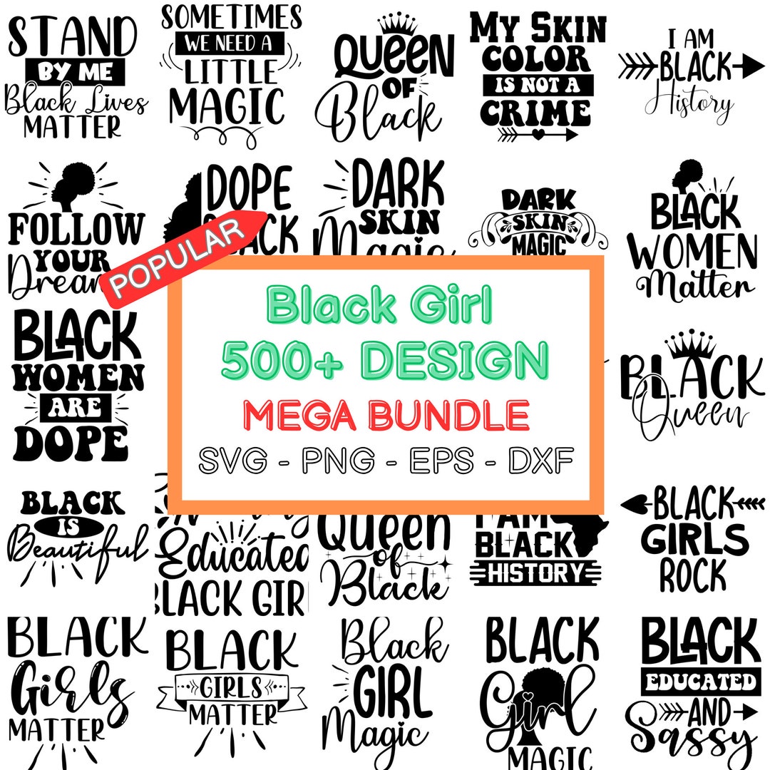 Black Girls Svg Bundle Black Girl Svg African American Girl Etsy