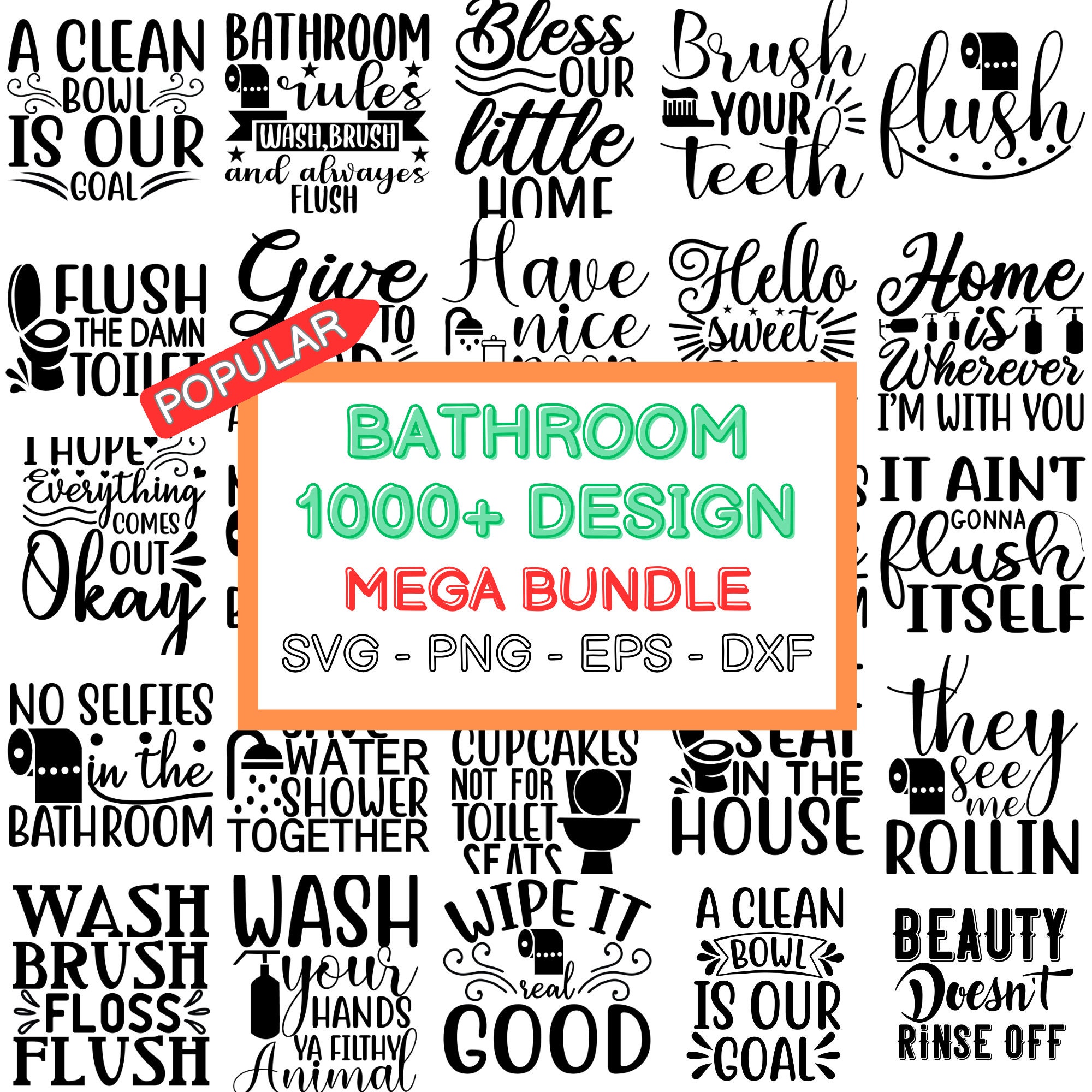 Bathroom Svg, Bathroom Svg Bundle, Bathroom Sign Svg, Washroom Svg