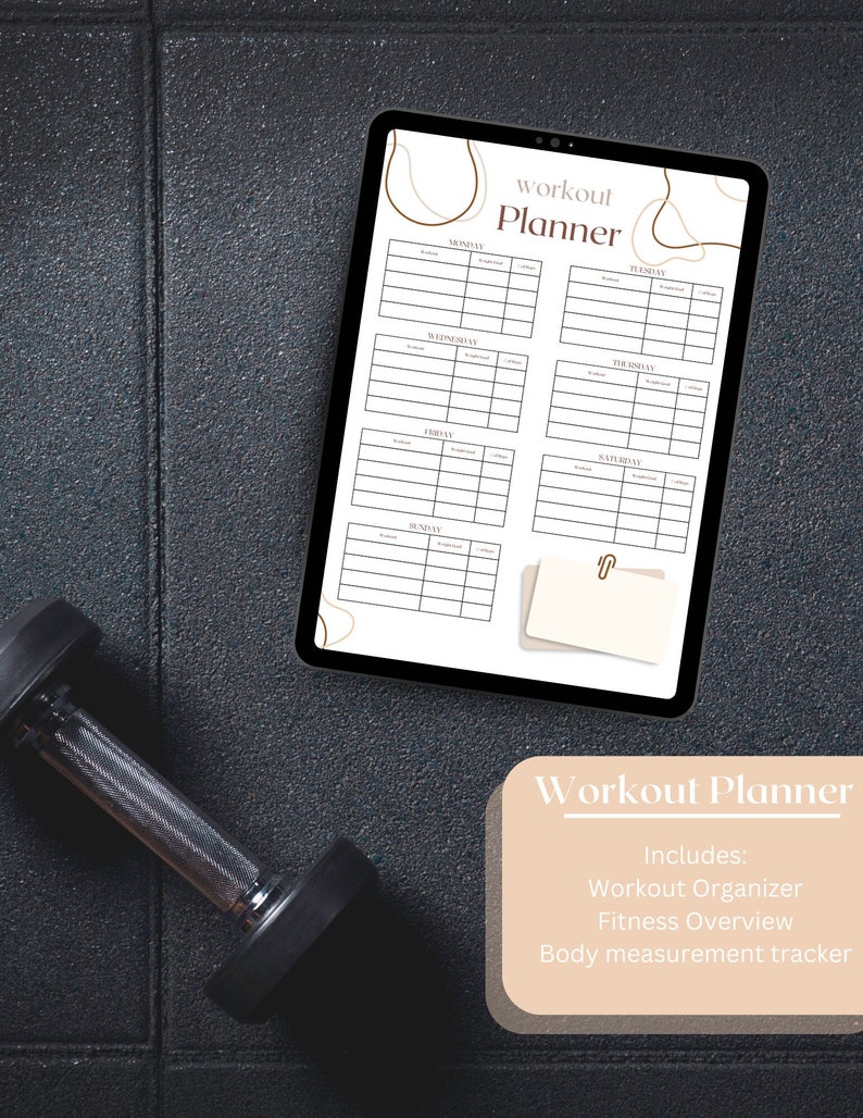 Printable Fitness Planner Template and PDF Bundle Workout Etsy
