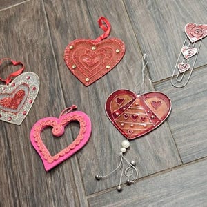 Various Valentine and Heart Ornaments