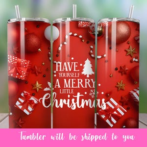 Festive Red Christmas Tumbler