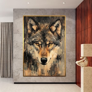 Wolf Canvas Wall Art, Animal Wall Art, Wild Wolf Printing, Animals Poster, Wall Art Canvas Design, Ready to Hang Decoration