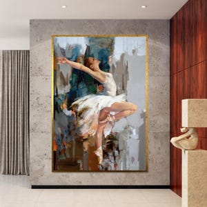 Ballerina Grace Leinwand, Ballett-Tänzerin Wandkunst, Eleganter Tanz Druck, Wand Kunst Leinwanddesign, Fertig zum Aufhängen Dekoration