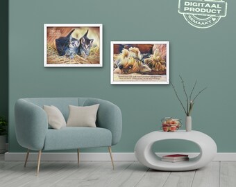 8 x Inspiration cats & dogs | wall art cats and dogs