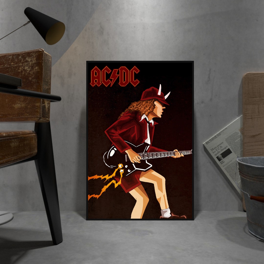 AC/DC Poster Print, Music Wall Art, Hard Rock Music Poster, Wall Decor ...