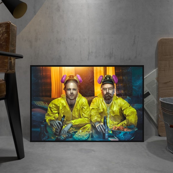 Breaking Bad Poster, Walter White Wall Art, Jesse Pinkman, Rolled Canvas Print, TV Series Poster Gift
