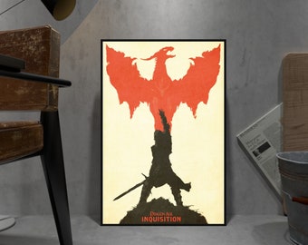 Dragon Age Poster, Inquisition Wall Art, Trespasser Wall Decor, Rolled Canvas Print, Game Poster Gift