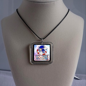 Sonic Adventure Necklace Videogame Logo Handmade Retro gaming 20&#39;&#39; Accessory w/Emblem