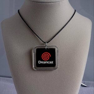 Original Orange Sega Dreamcast Logo Handmade Necklace Retro gaming 20&#39;&#39; Accessory w/Emblem