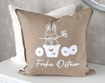 Kissenhülle Ostern Kissenbezug beige Osterhase