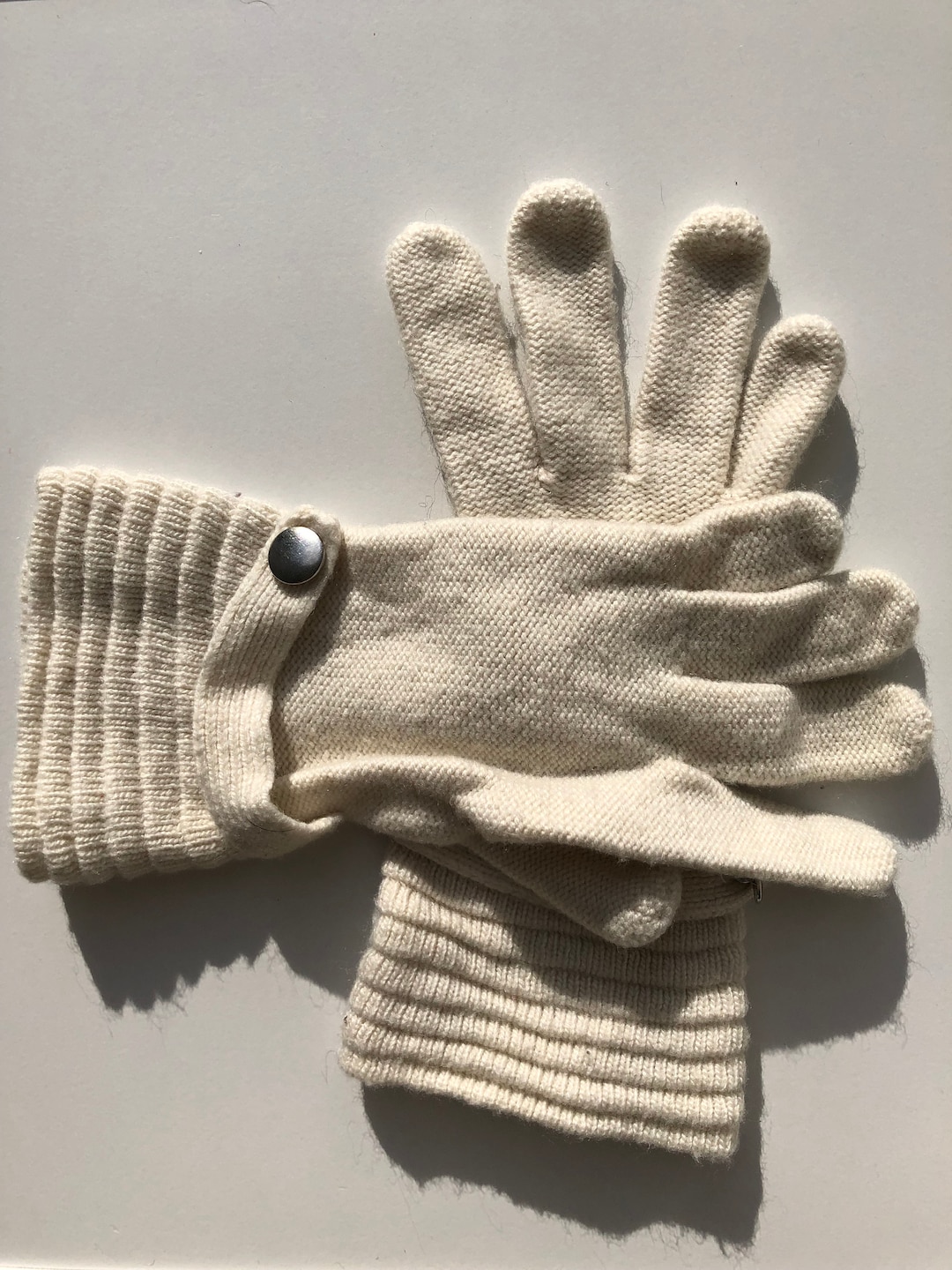 Womens White Winter Gloves Etsy