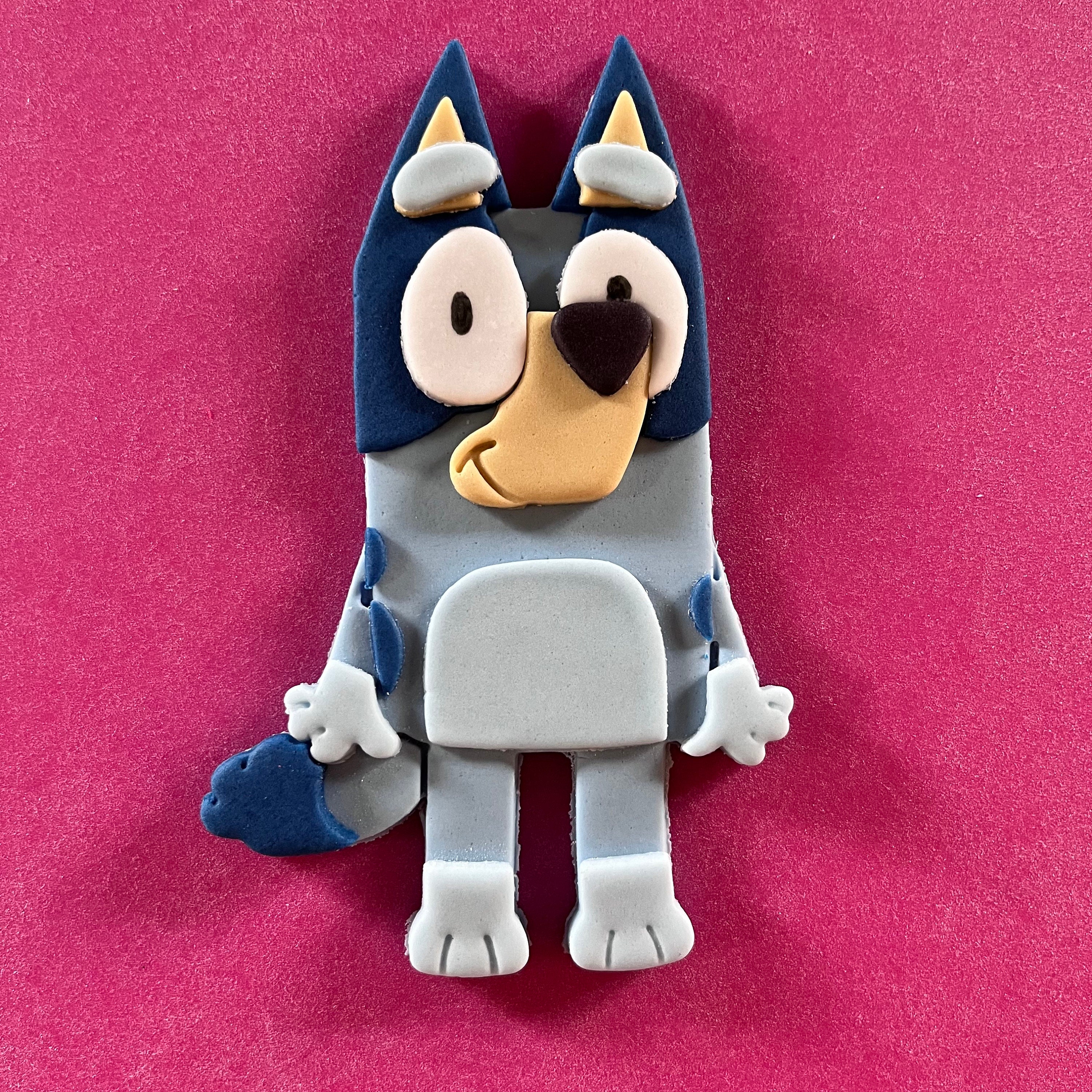Edible Blue & Orange Dog Cake Topper