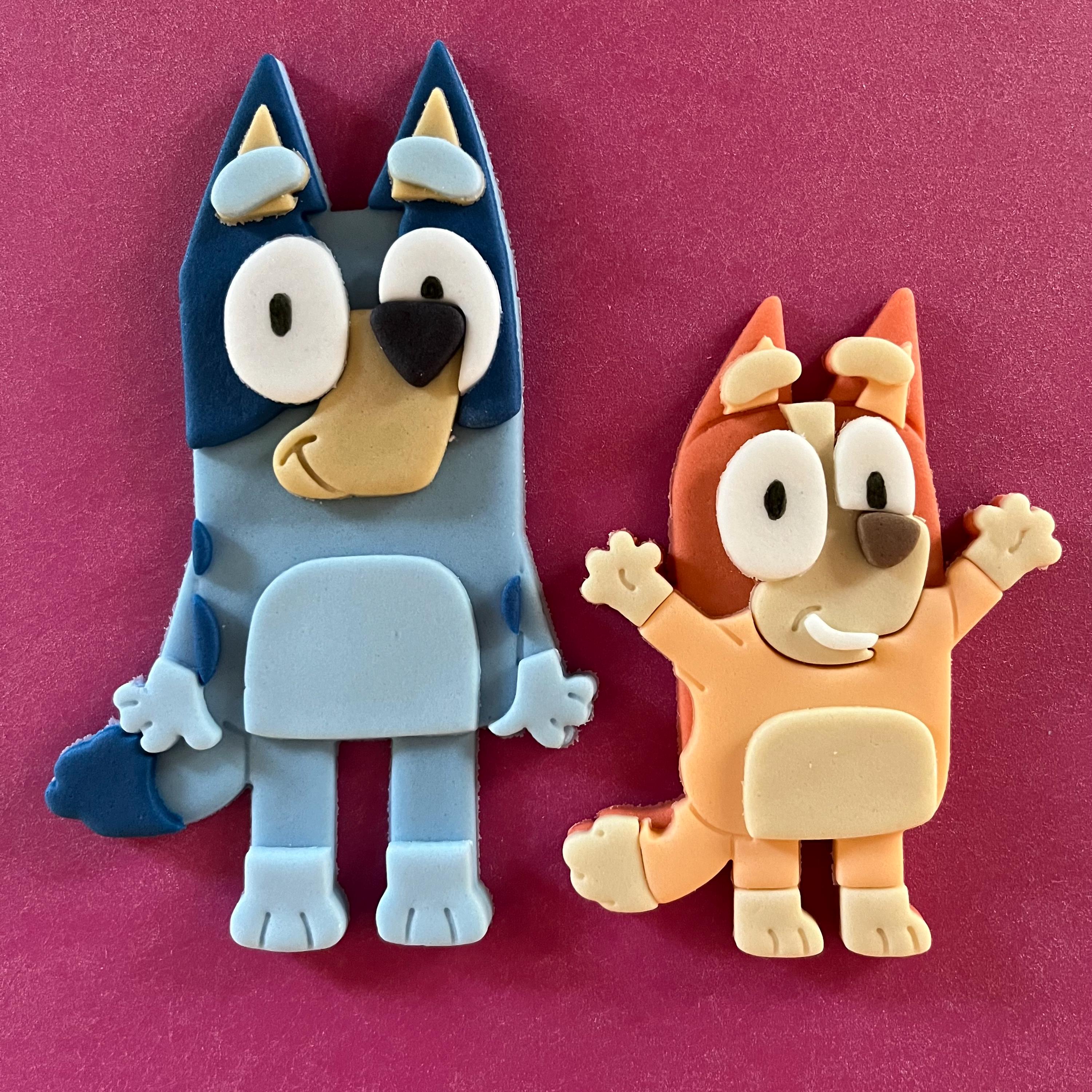 Edible Blue & Orange Dog Cake Topper