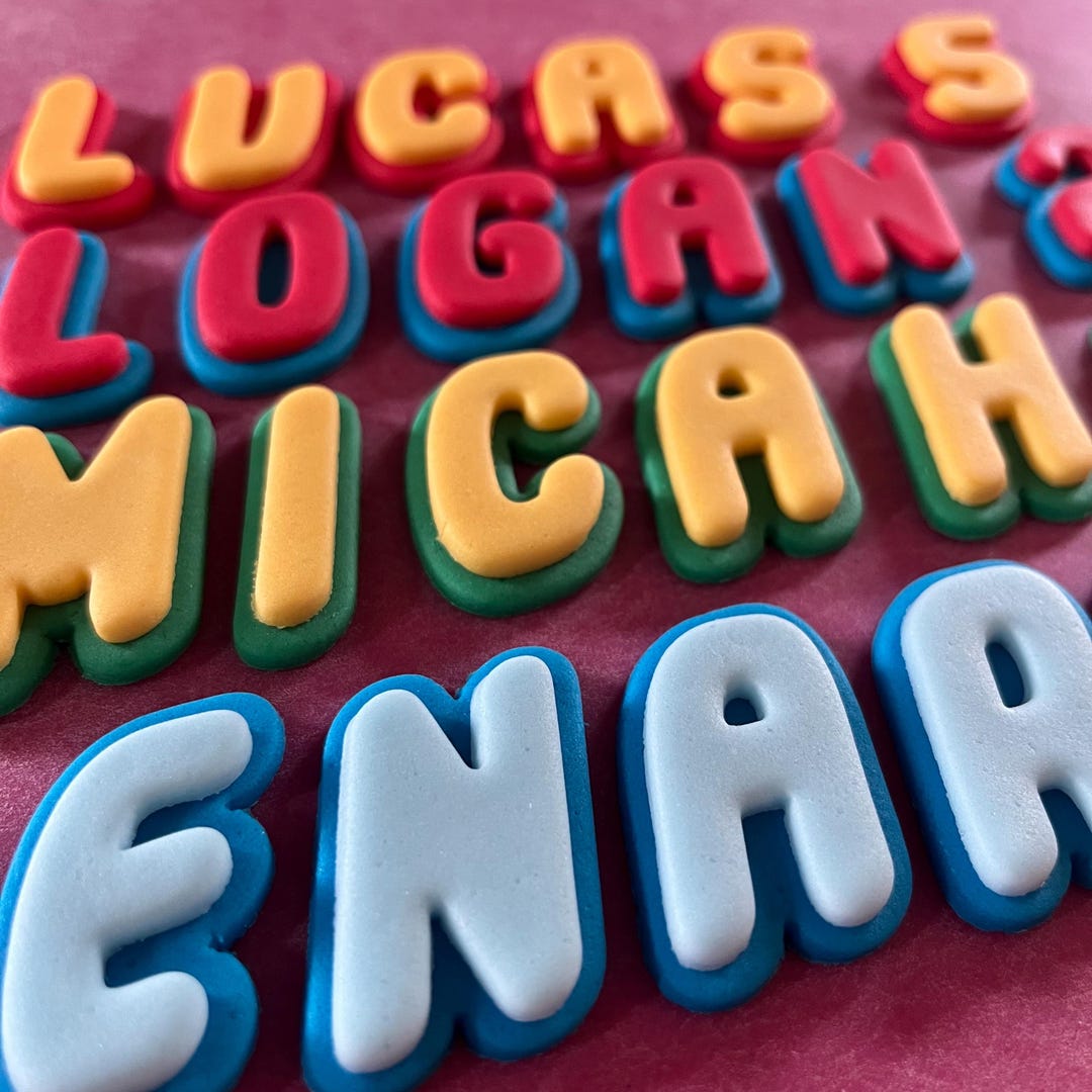 Edible 4cm Letters Numbers Age Decorations Fondant Cake Topper Handmade ...
