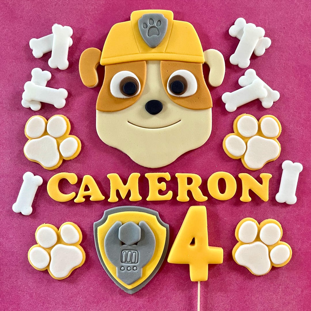 Edible Paw Prints, Bones, Rubble Face or Shield, Name, Age, Letters ...