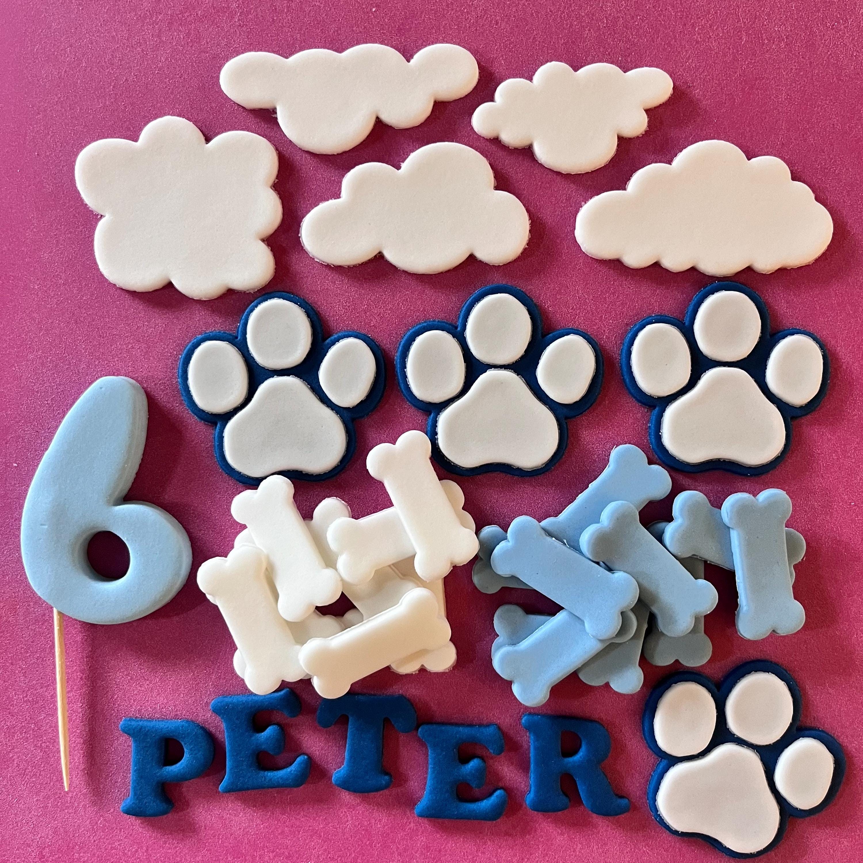 Edible Blue & Orange Dog Cake Topper