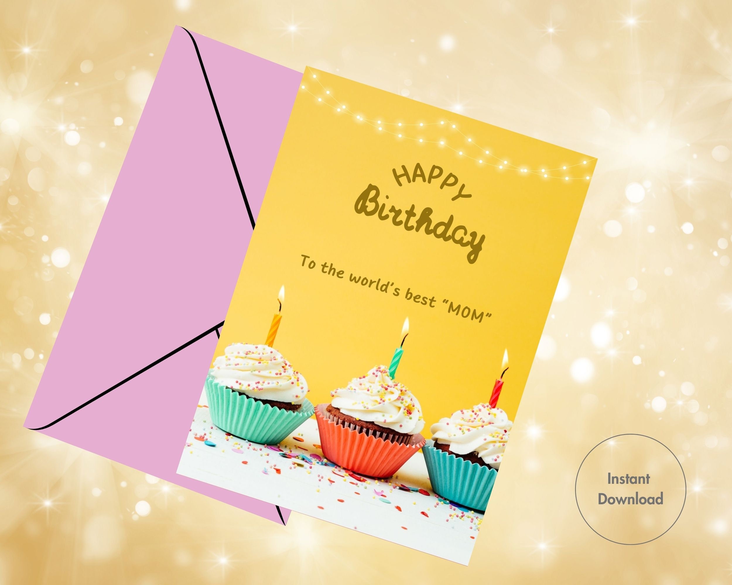 Happy Birthday Mom Card, Happy Birthday Mother, Mom Card, Mum Birthday ...