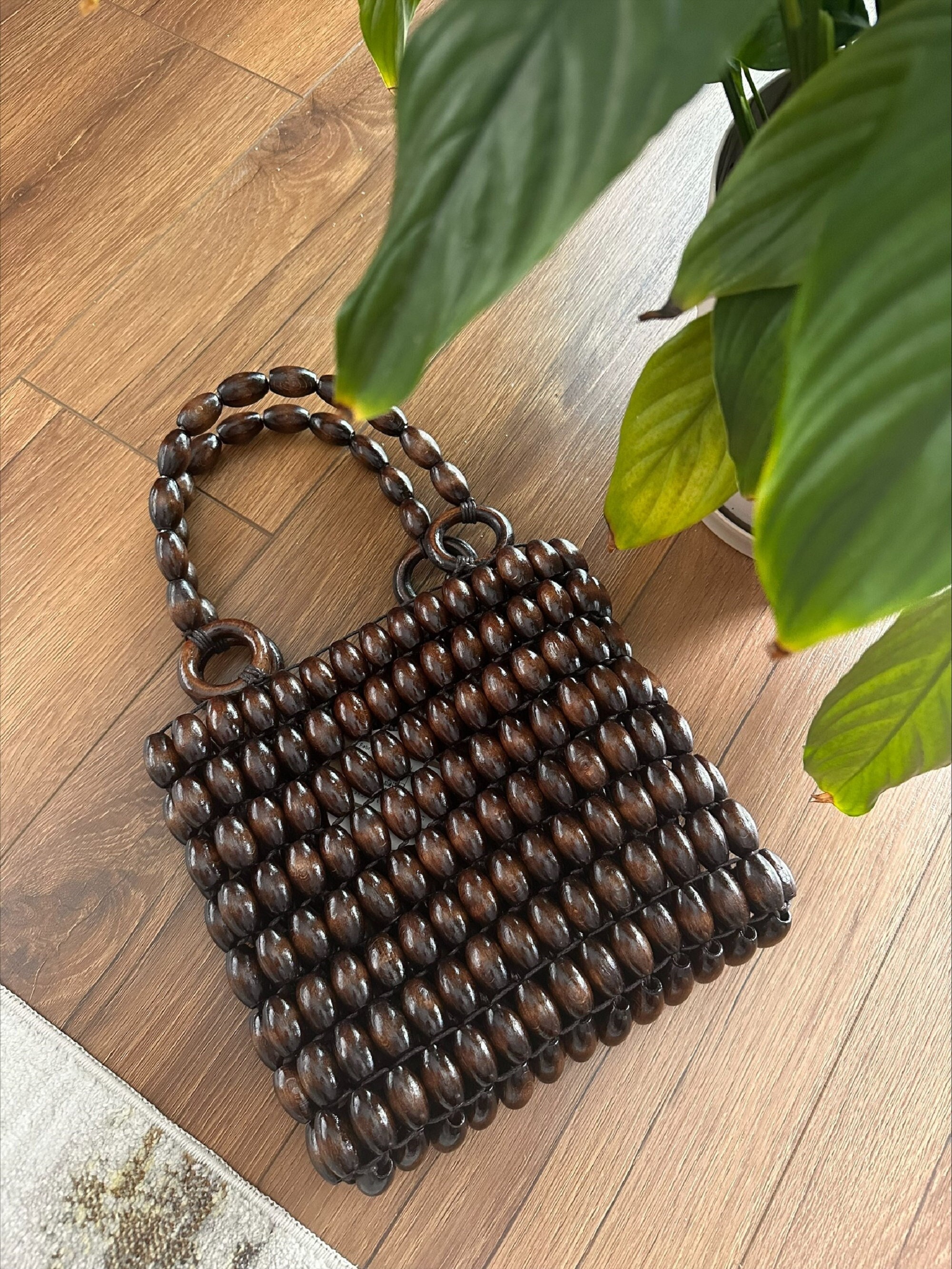 Wooden Beaded Bag