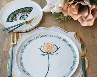 Service de vaisselle en porcelaine fine pour 6 personnes - Porcelaine moderne Grace