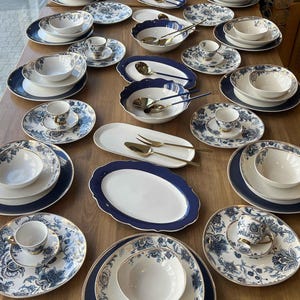 Vajilla de porcelana de lujo para 12/90 piezas, elegante vajilla / Colección Marenza Fine Dining