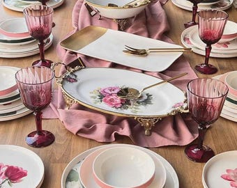 Ensemble de vaisselle élégant de 70 pièces | Ensemble de table en porcelaine de Nancy pour 12 personnes