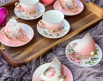 Ensemble de tasses à café turques Garden - 6 personnes, 12 pièces