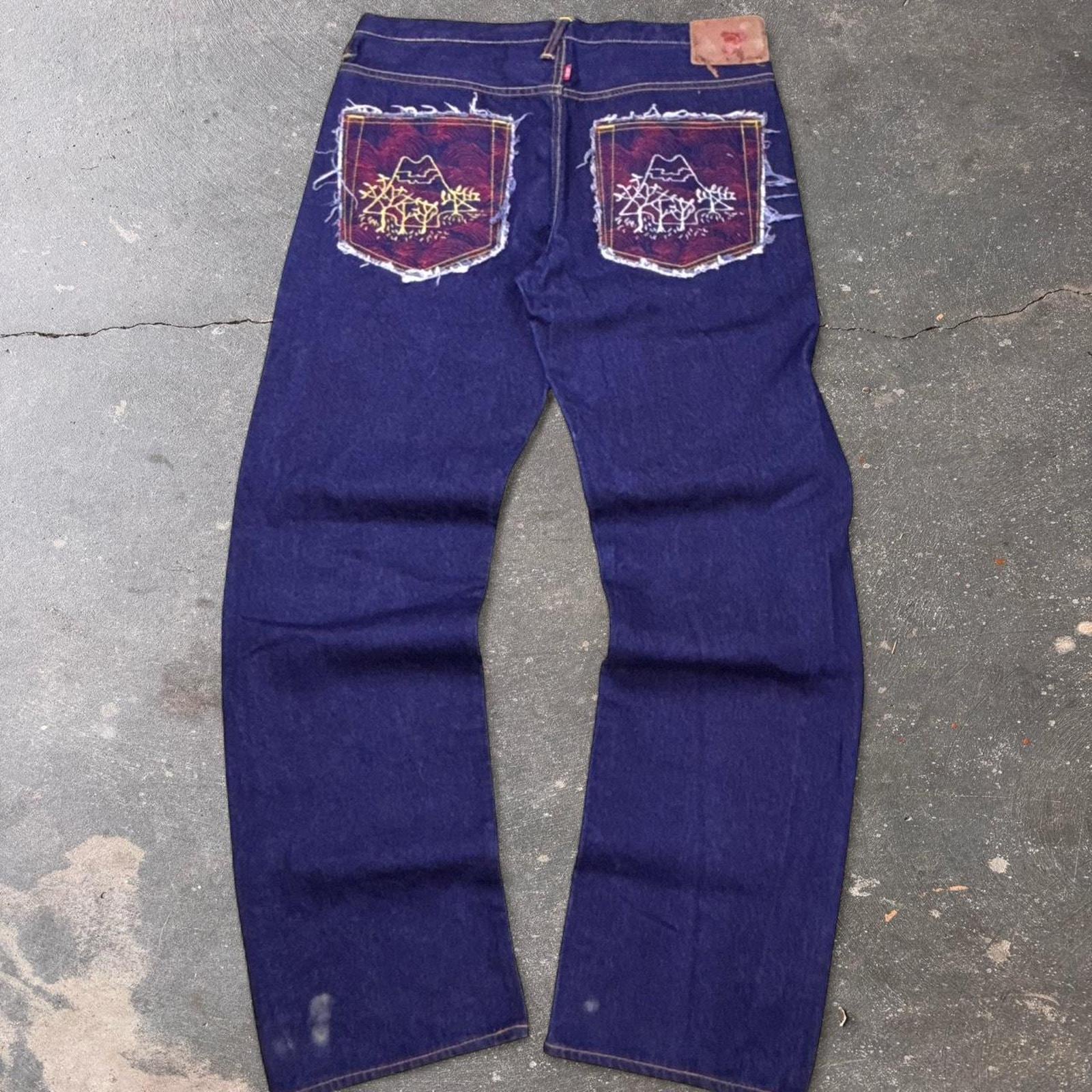 Red Monkey Company デニムパンツ インディゴ Red Monkey Jeans - Etsy