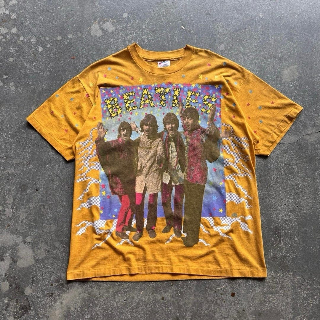 FRUIT OF THE LOOM Tシャツ Beatles Vintage 90s Beatles T-shirt Adult XL 23x29 Yellow 1994 Best Fruit