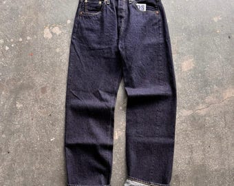 旧DENIME SELVEDGE DENIM 501xx W29 Size 29x30 Vintage 1990s Denime Japan Faded Honeycomb Selvedge
