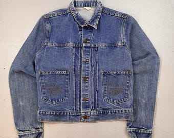 1990s Vintage Ralph Lauren Polo Country Cropped Denim Jacket 90s