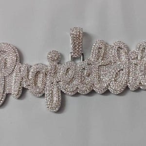Colgante de moissanita auténtica de 3,00 cts / Colgante "NOMBRE" personalizado para hombre / Charm personalizado / Colgante de hip hop / Colgante de moissanita / Regalo de cumpleaños