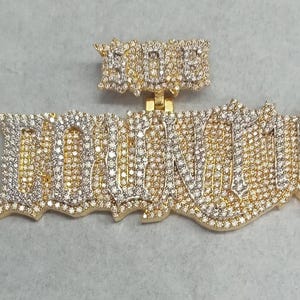 Colgante de moissanita personalizado con nombre - 3,00 ct, plata bañada en oro, regalo ideal para hombres y mujeres